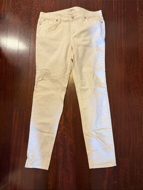 LOFT White Ripped Skinny Jeans